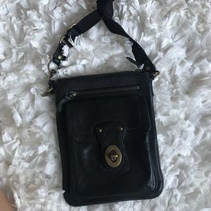 Black leather crossbody purse